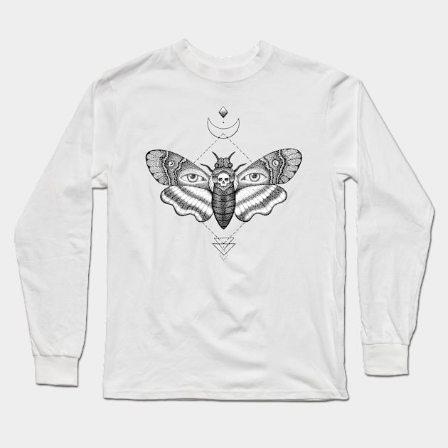 Death's-Head Hawkmoth Long Sleeve T-Shirt by CatherineBuggins